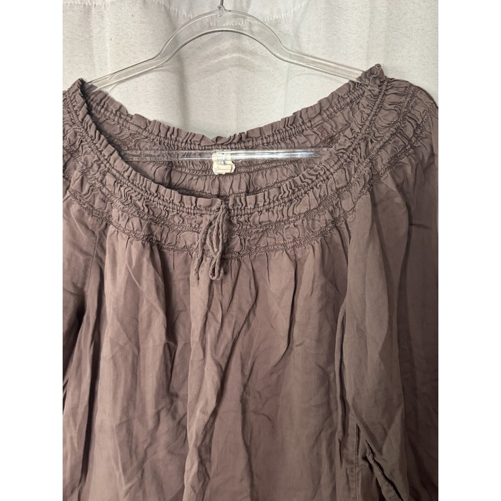 Edme & Esyllte Anthropologie Brown Peasant Blouse-Fairy Grunge Dark Cottagecore - Picture 2 of 5